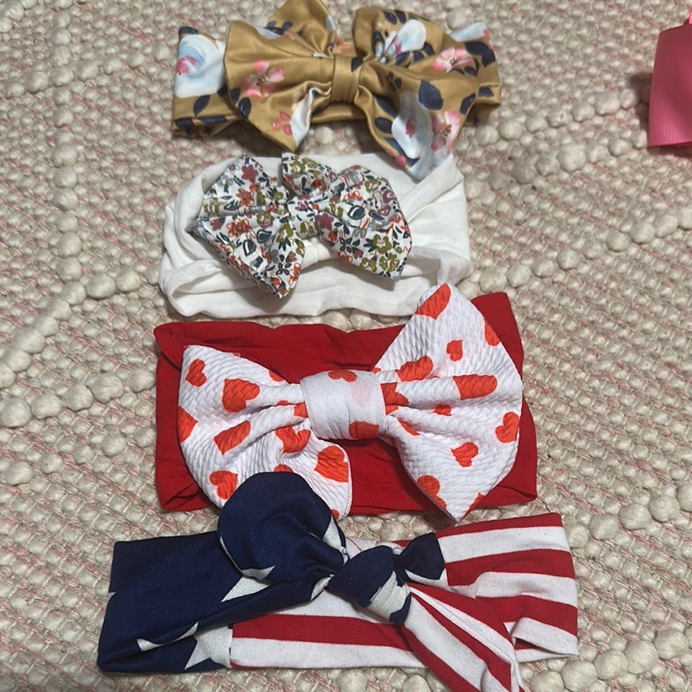 Colorful Kids Bow Headband Set